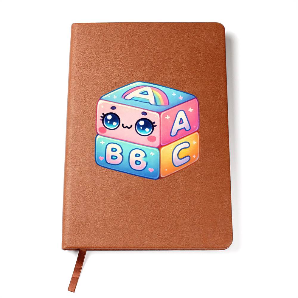 Cute Back to School Sticker 100 - Vegan Leather Journal