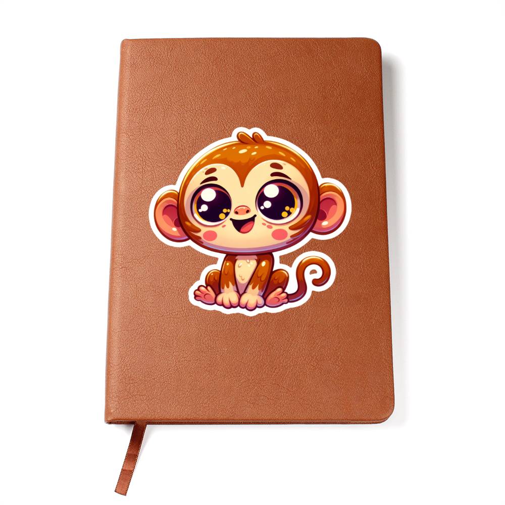 Cute Monkey sticker 95 - Vegan Leather Journal