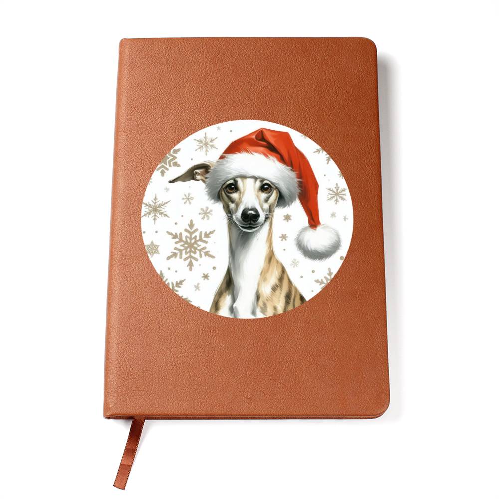Christmas Dog - Whippet - Vegan Leather Journal
