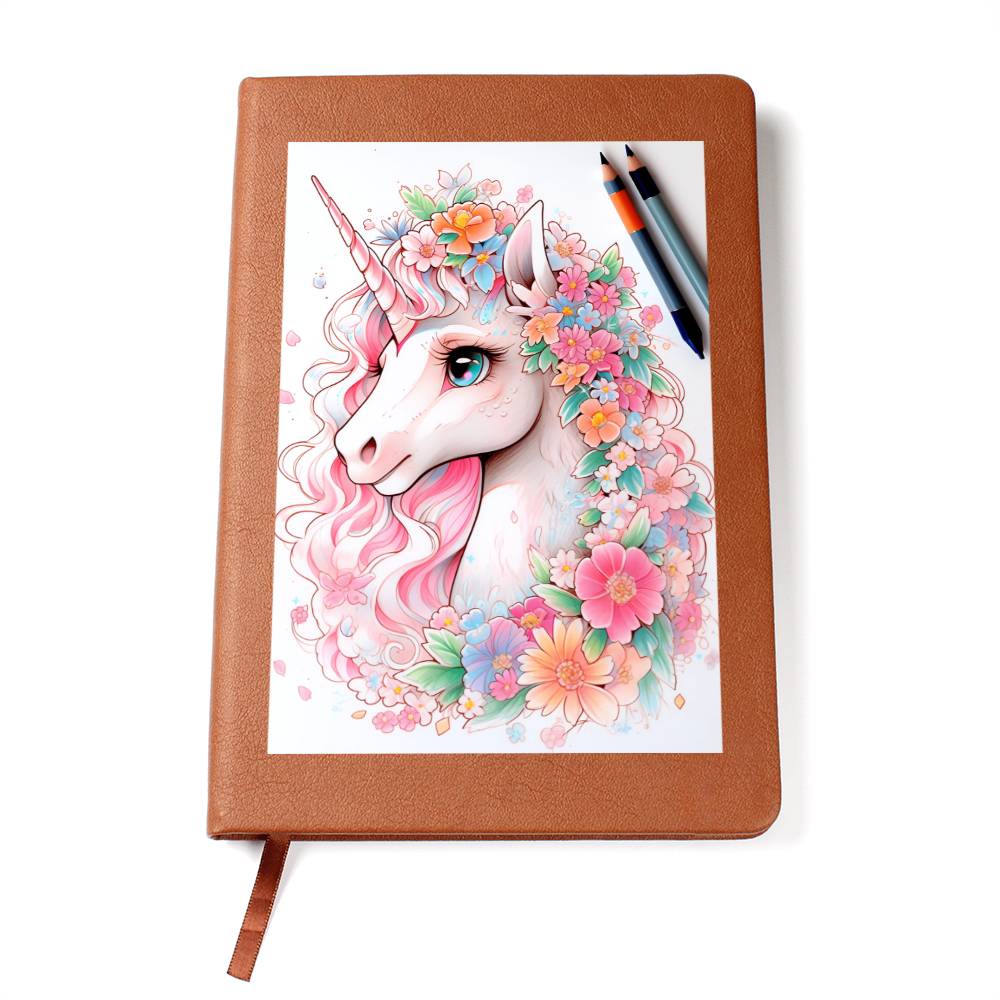 Cute Unicorn 099 - Vegan Leather Journal