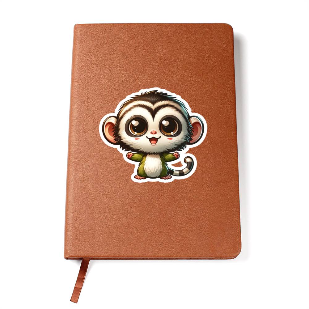 Cute Vervet monkey sticker 208 - Vegan Leather Journal