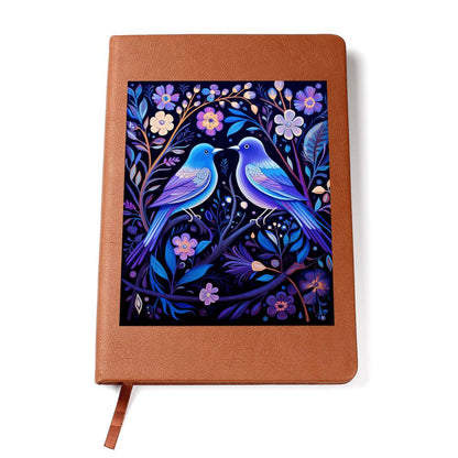 Birds And Floral Design 143 - Vegan Leather Journal
