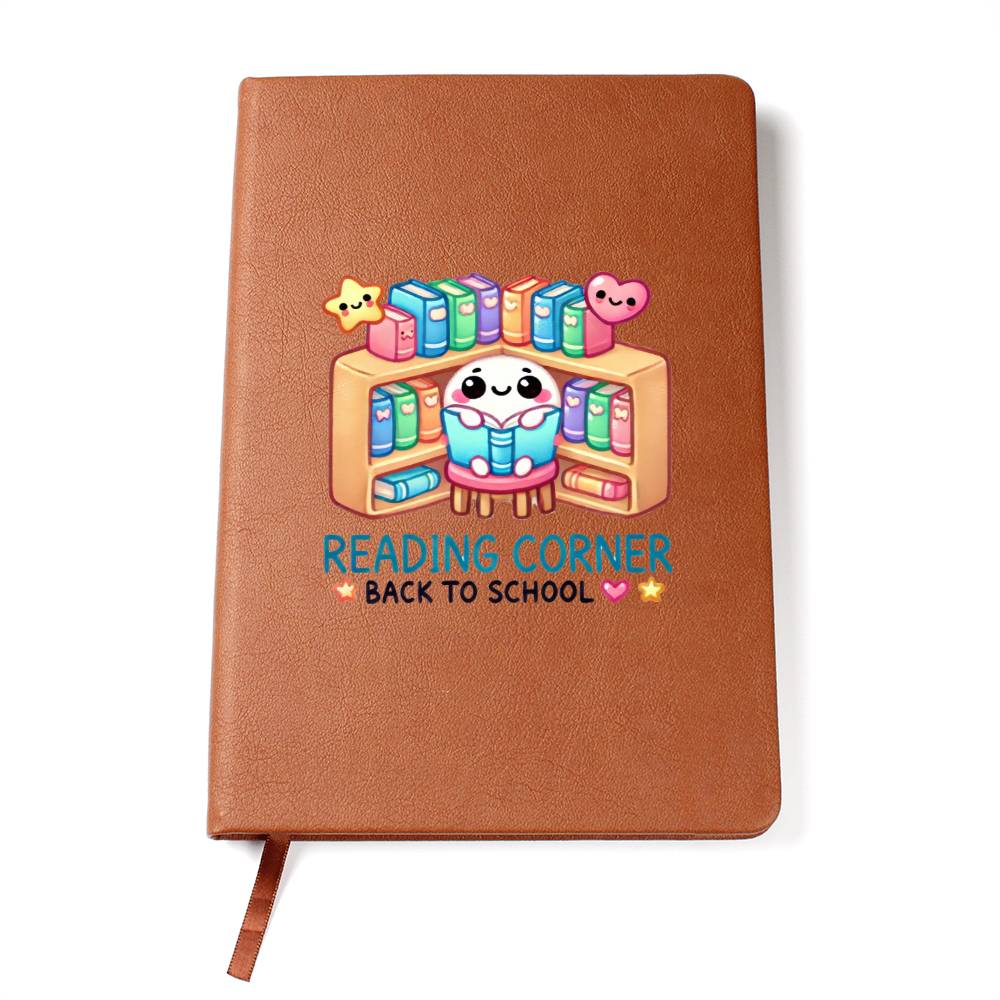 Cute Back to School Sticker 042 - Vegan Leather Journal