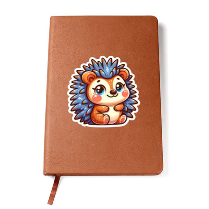 Cute Hedgehog sticker 66 - Vegan Leather Journal