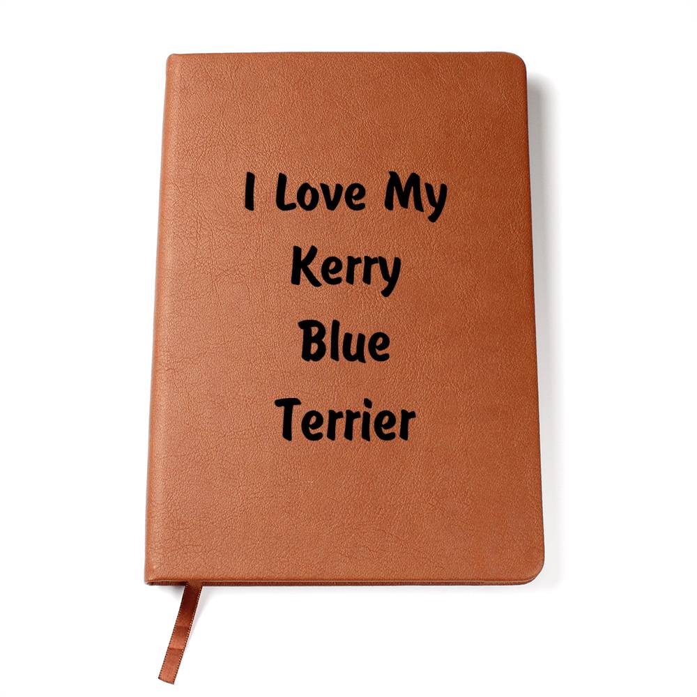 Love My Kerry Blue Terrier v4 - Vegan Leather Journal