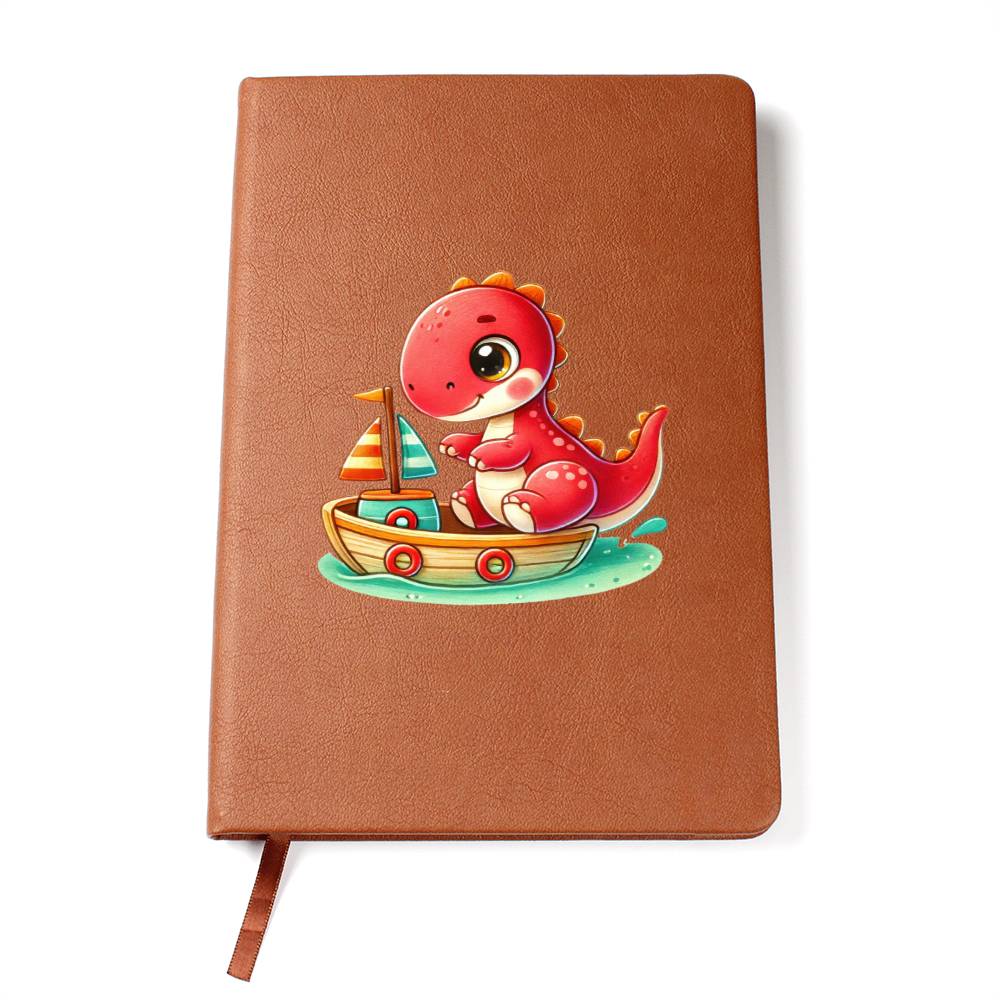 Colorful Baby Dinosaur 029 - Vegan Leather Journal