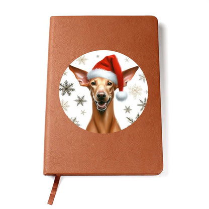 Christmas Dog - Pharaoh Hound - Vegan Leather Journal