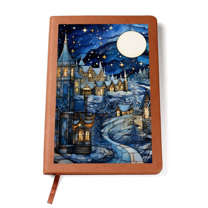Christmas Stained Glass Design 010 - Vegan Leather Journal