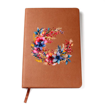 Floral Flower Wreath 063 - Vegan Leather Journal