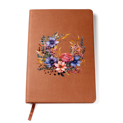 Floral Flower Wreath 135 - Vegan Leather Journal
