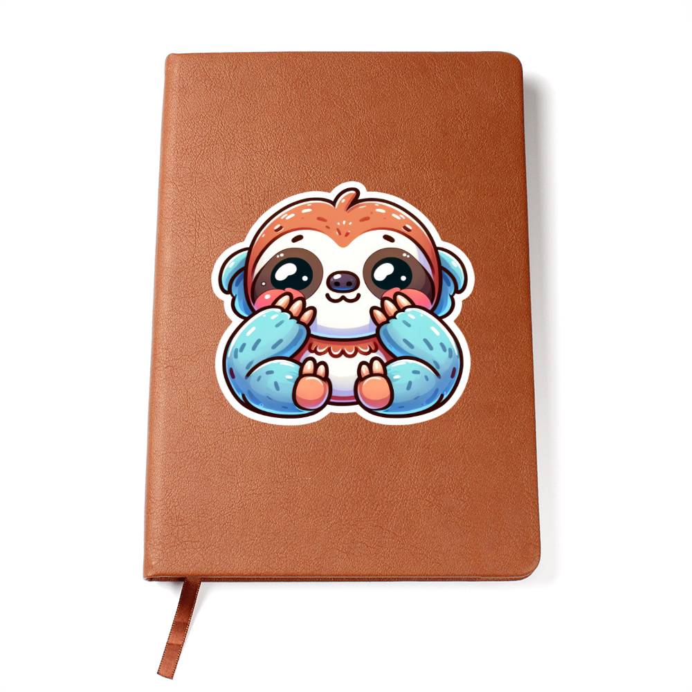 Cute Sloth sticker 169 - Vegan Leather Journal