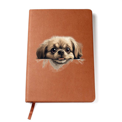 Pekingese Peeking - Vegan Leather Journal