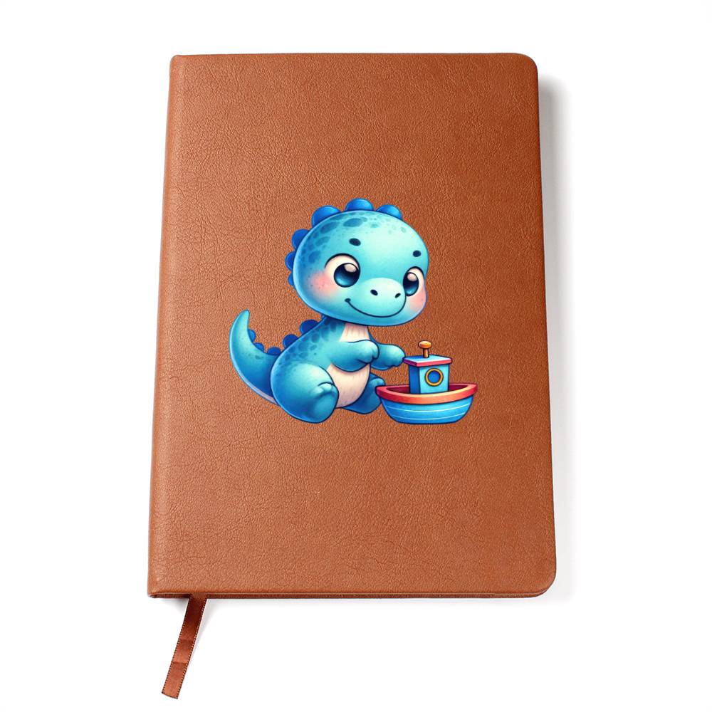 Colorful Baby Dinosaur 013 - Vegan Leather Journal