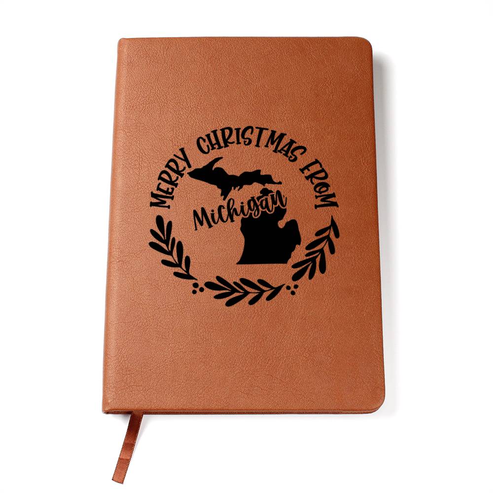 Merry Christmas From Michigan - Vegan Leather Journal
