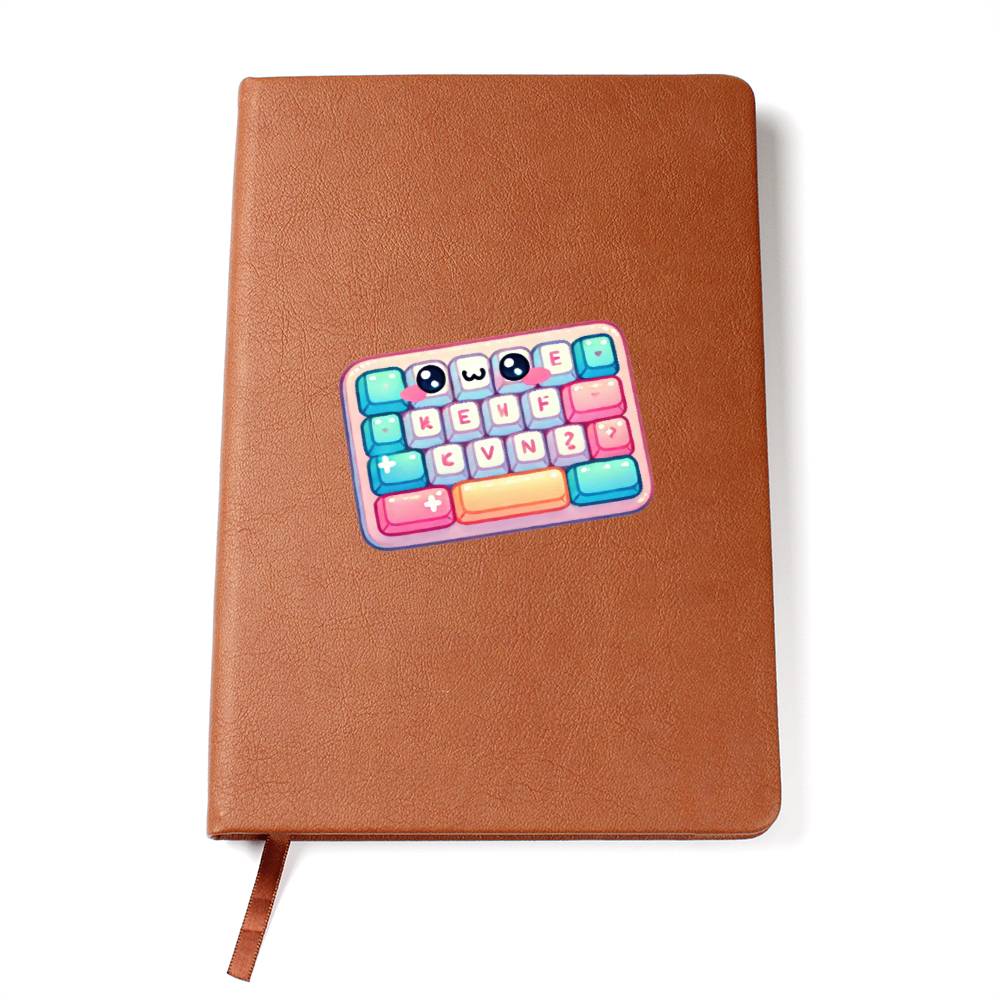 Cute Back to School Sticker 060 - Vegan Leather Journal