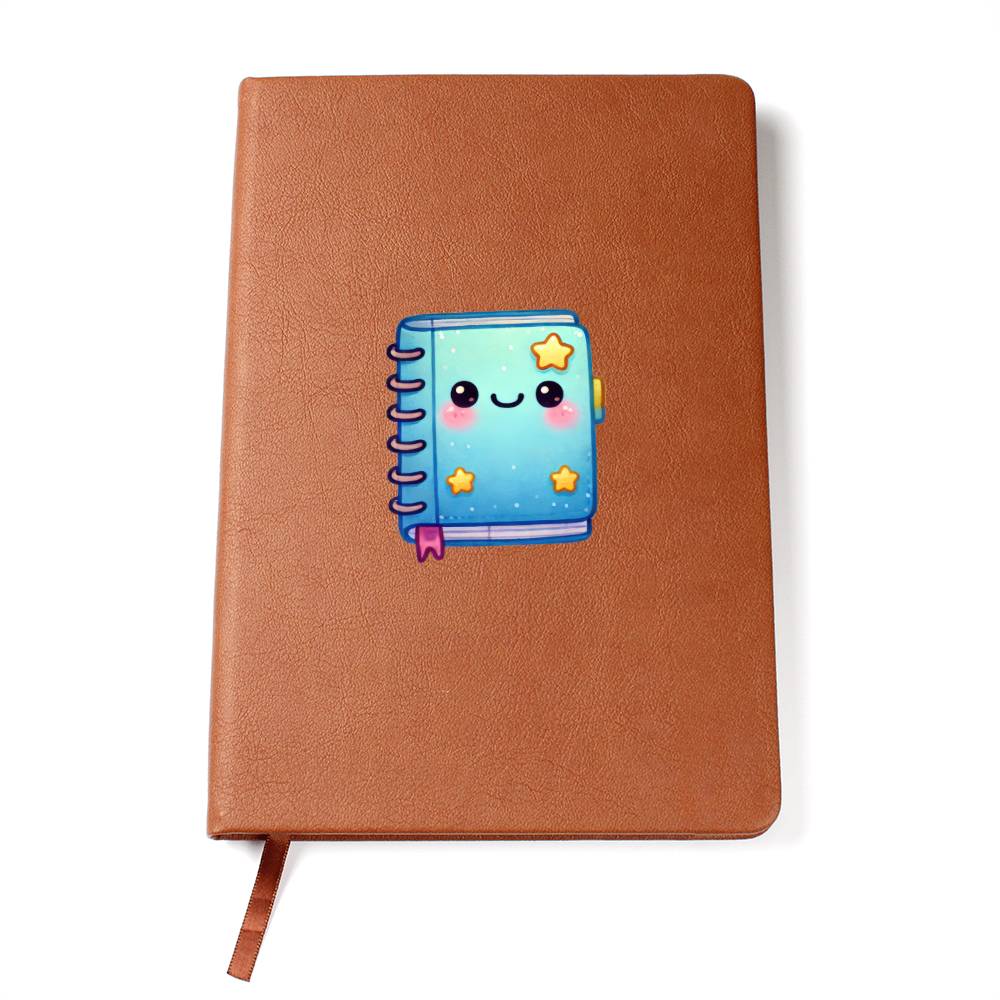 Cute Back to School Sticker 105 - Vegan Leather Journal