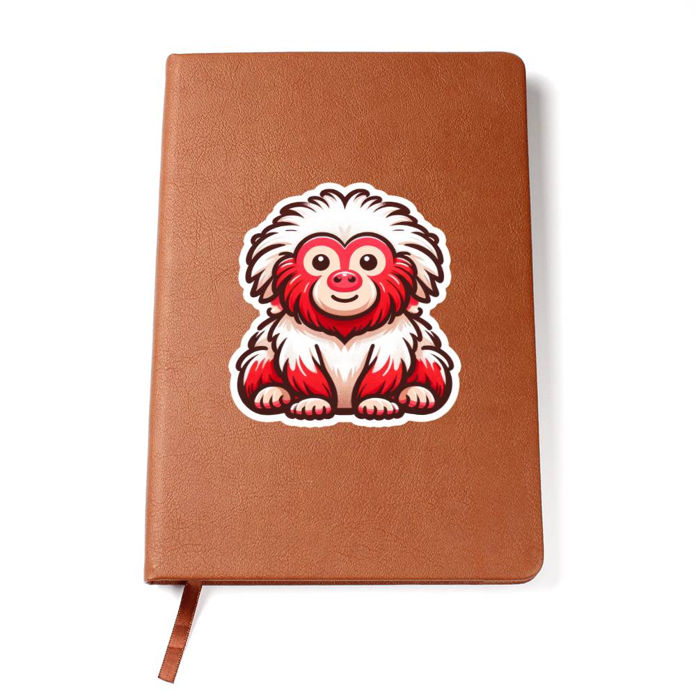 Cute Uakari sticker 204 - Vegan Leather Journal