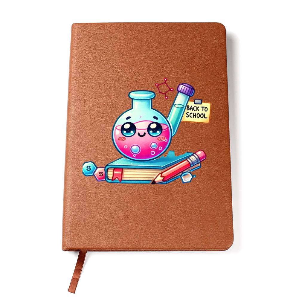 Cute Back to School Sticker 099 - Vegan Leather Journal