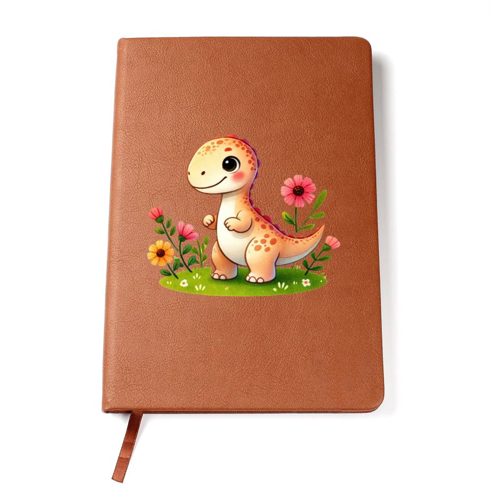 Colorful Baby Dinosaur 011 - Vegan Leather Journal