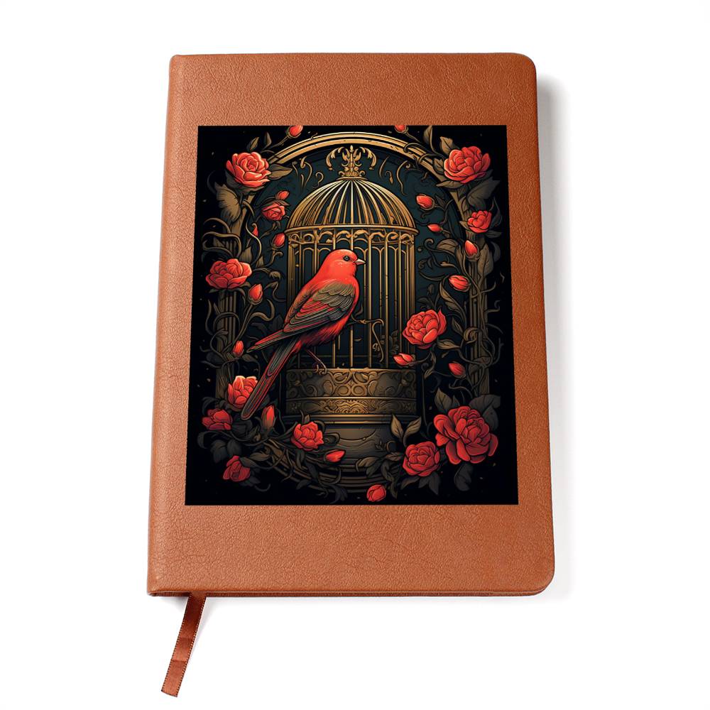 Birds And Floral Design 162 - Vegan Leather Journal