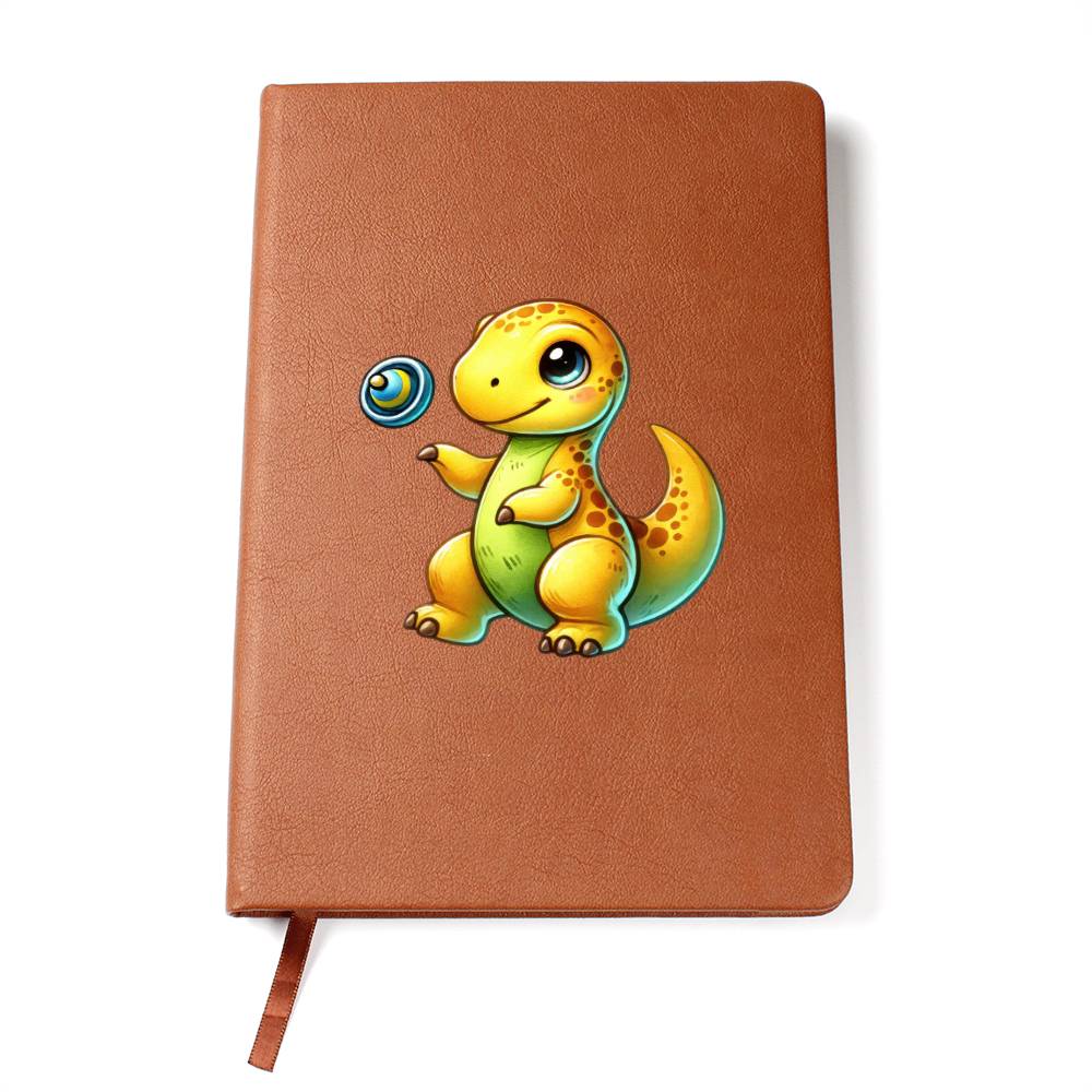 Colorful Baby Dinosaur 022 - Vegan Leather Journal