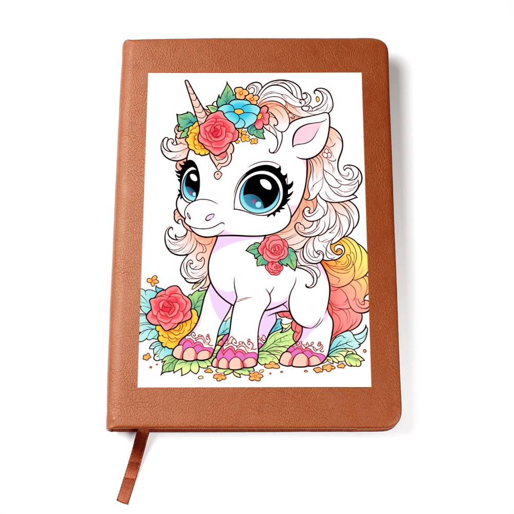 Cute Unicorn 086 - Vegan Leather Journal