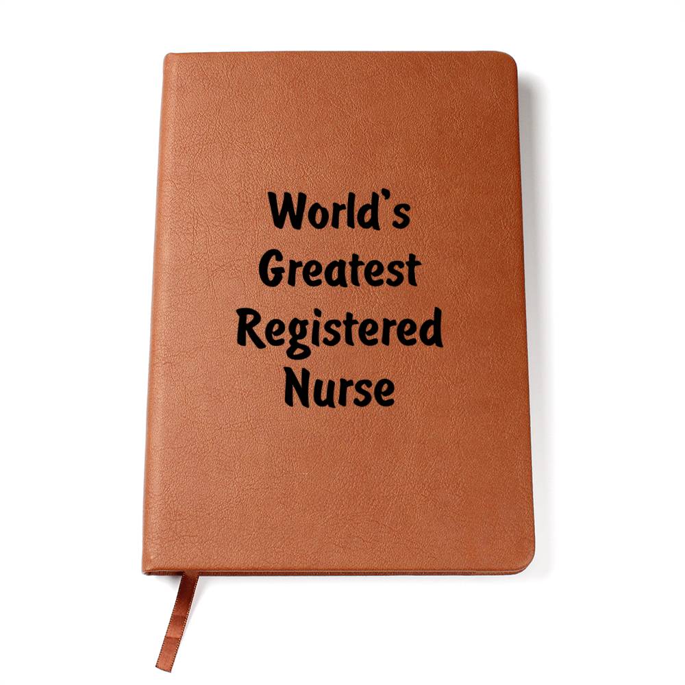 World's Greatest Registered Nurse v1 - Vegan Leather Journal