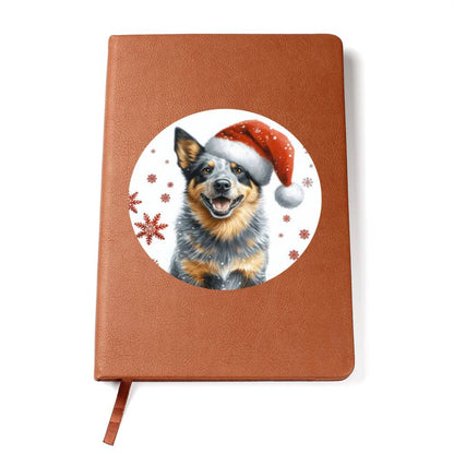 Christmas Dog - Australian Stumpy Tail Cattle - Vegan Leather Journal