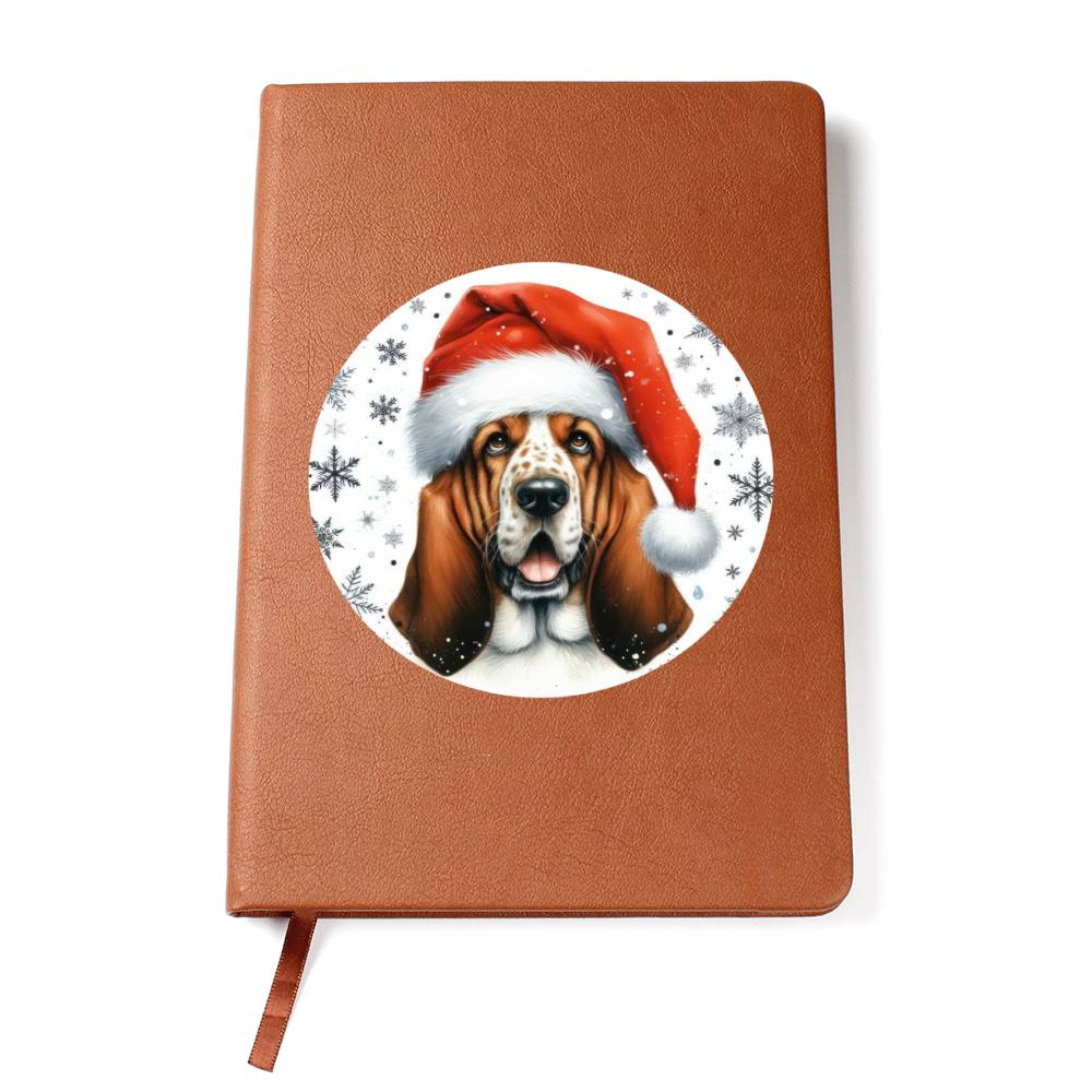 Christmas Dog - Basset Hound - Vegan Leather Journal