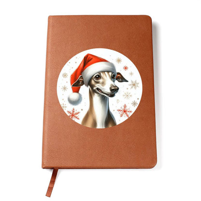 Christmas Dog - Italian Greyhound - Vegan Leather Journal