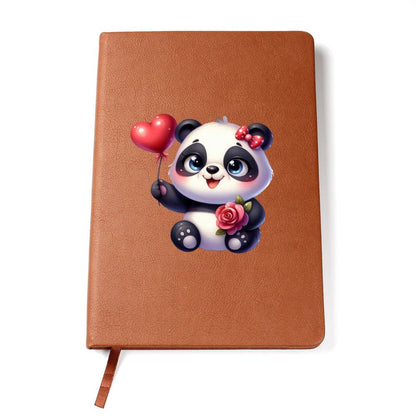 Valentine's Day Panda 003 - Vegan Leather Journal