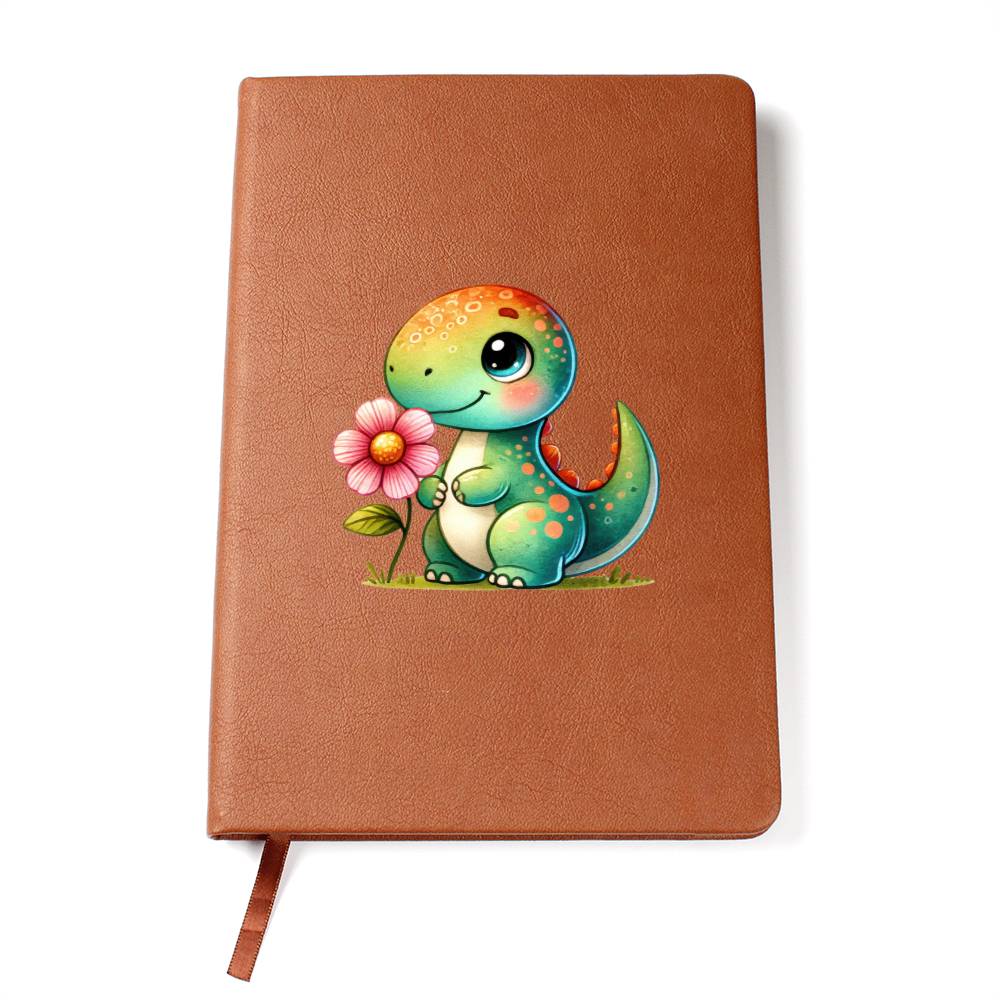Colorful Baby Dinosaur 009 - Vegan Leather Journal