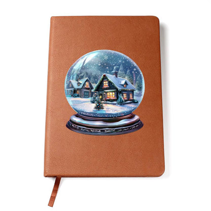 Watercolor Christmas Snow Globe 011 - Vegan Leather Journal