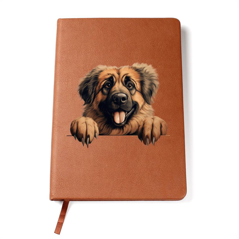 Leonberger Peeking - Vegan Leather Journal