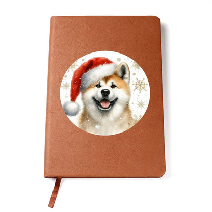 Christmas Dog - Akita - Vegan Leather Journal