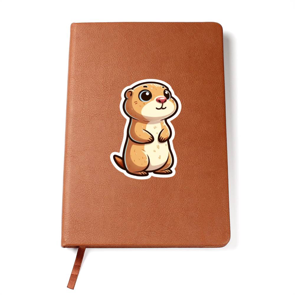 Cute Prairie dog sticker 131 - Vegan Leather Journal