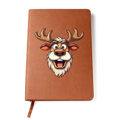 Funny Reindeer Face 08 - Vegan Leather Journal