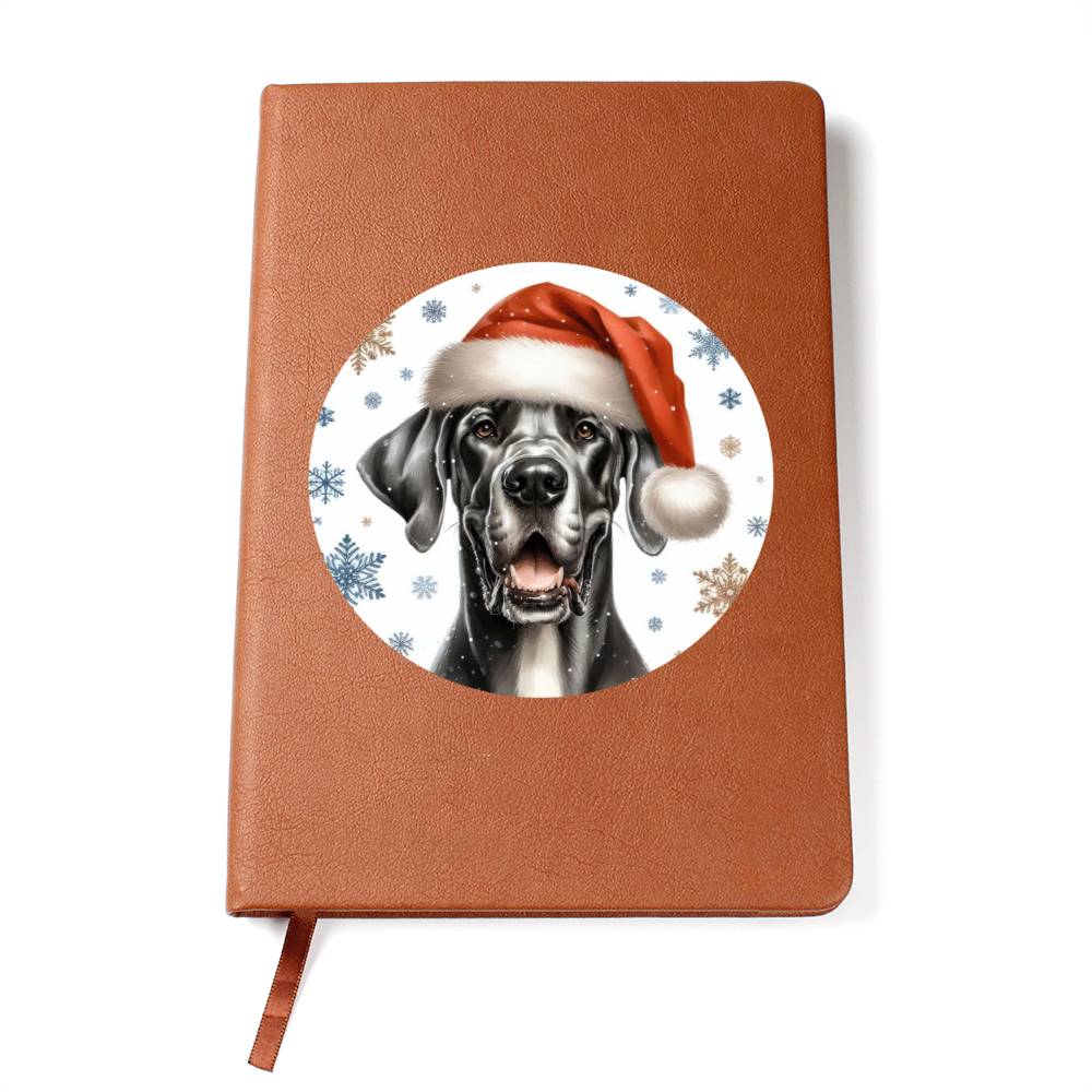 Christmas Dog - Great Dane - Vegan Leather Journal