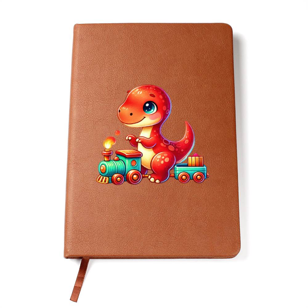 Colorful Baby Dinosaur 058 - Vegan Leather Journal