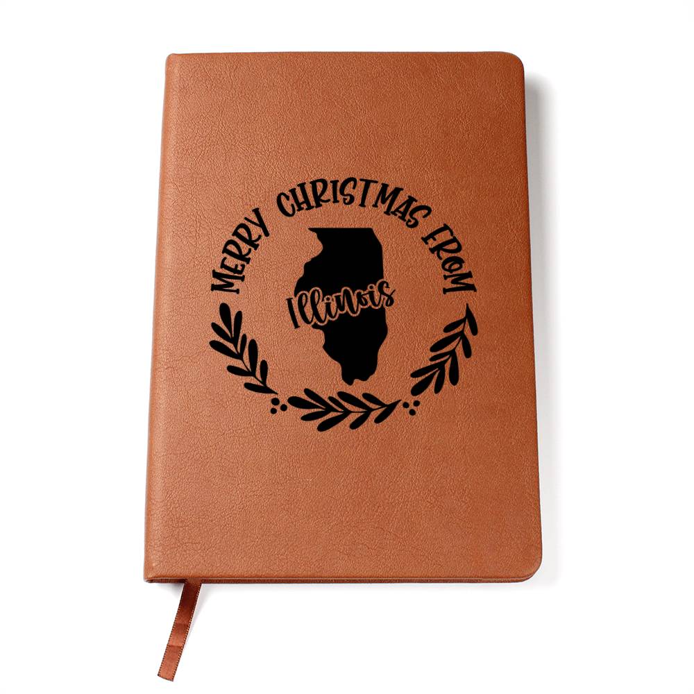 Merry Christmas From Illinois - Vegan Leather Journal