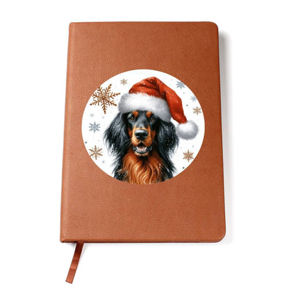 Christmas Dog - Gordon Setter - Vegan Leather Journal