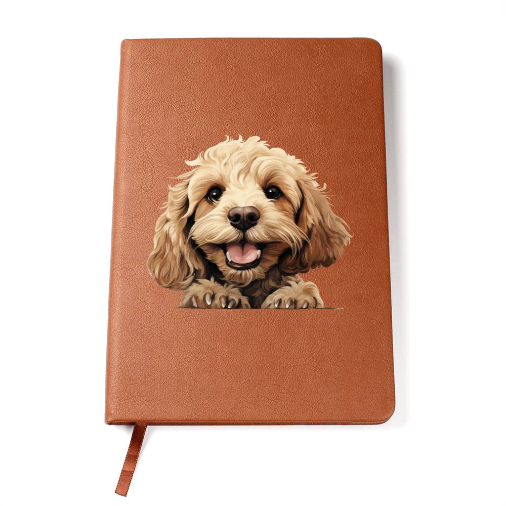 Cockapoo Peeking - Vegan Leather Journal