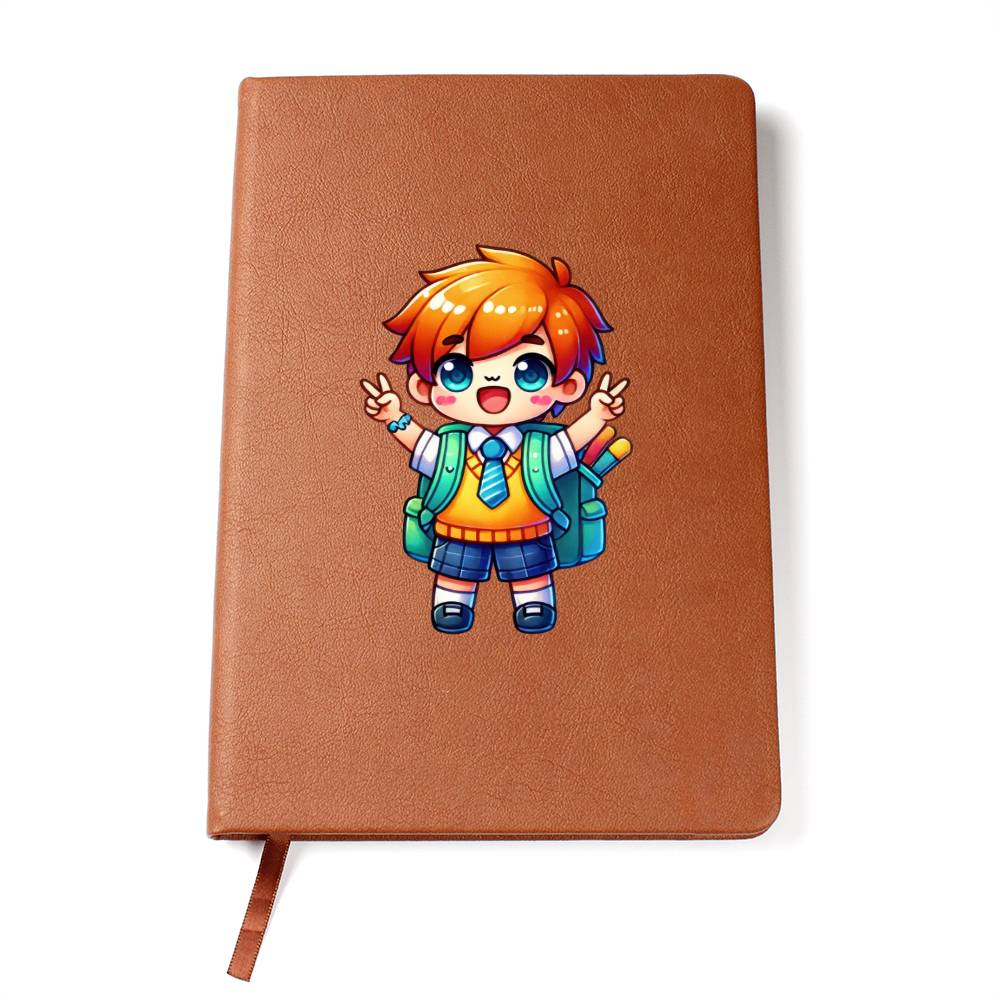 Cute Back to School Sticker 024 - Vegan Leather Journal