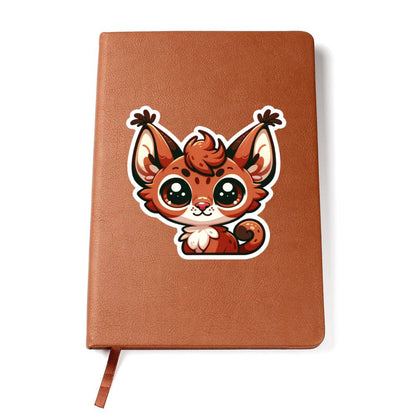 Cute Caracal sticker 21 - Vegan Leather Journal
