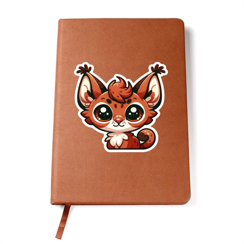 Cute Caracal sticker 21 - Vegan Leather Journal