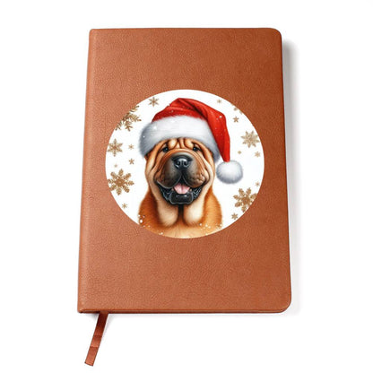 Christmas Dog - Shar-Pei - Vegan Leather Journal