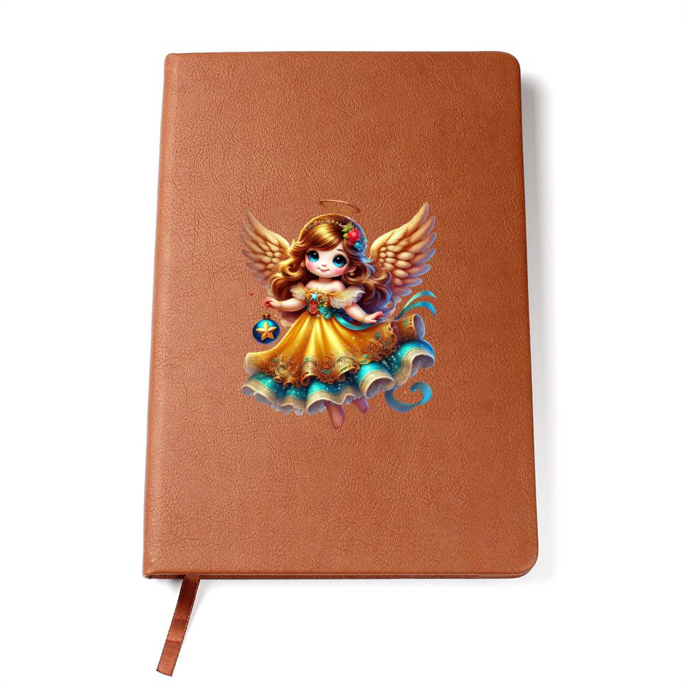 Cute Christmas Angel 023 - Vegan Leather Journal