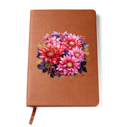 Floral Flower Wreath 143 - Vegan Leather Journal