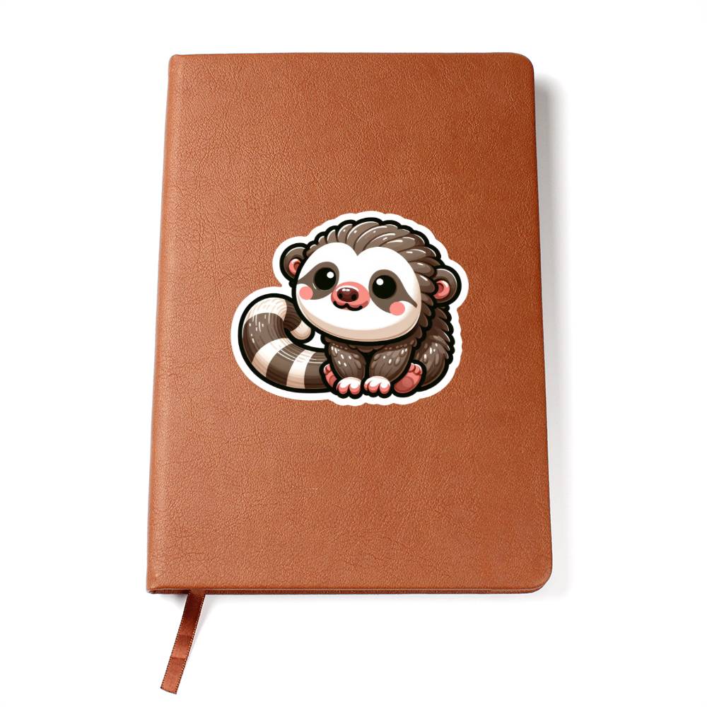 Cute Binturong sticker 01 - Vegan Leather Journal