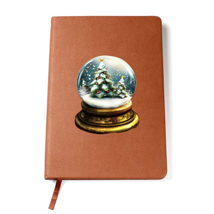 Watercolor Christmas Snow Globe 031 - Vegan Leather Journal